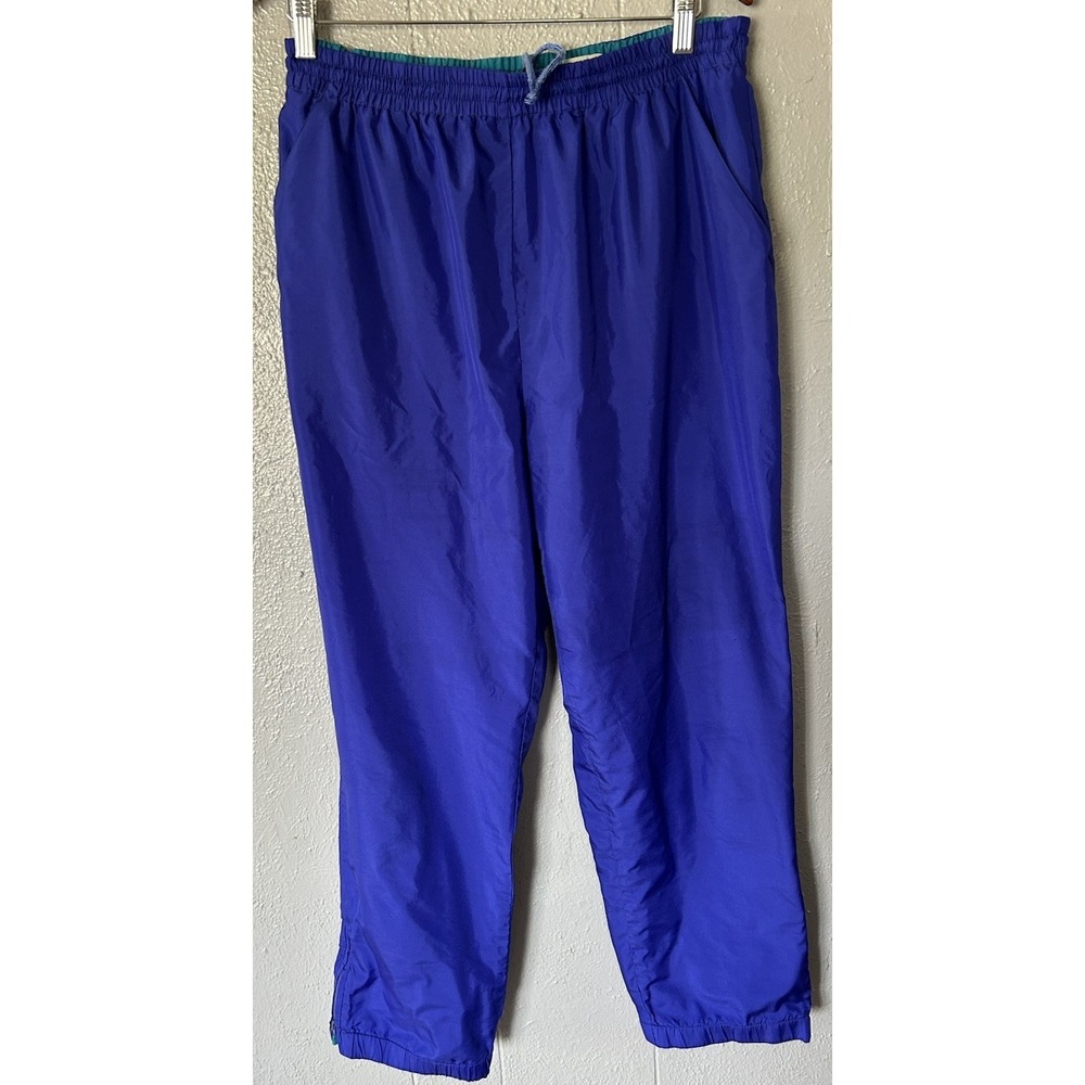 Women's LL BEAN Vintage 12R Purple Joggers Track Pants Elastic Waist Legs /Zip